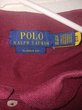 Polo Ralph Lauren Classic Fit Pique Polo Shirt Men's XL Burgundy Maroon